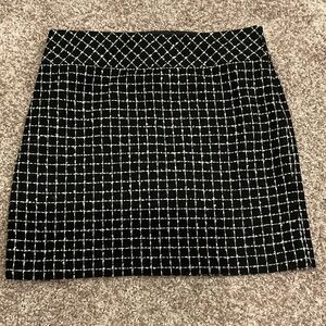 LOFT Checkered Black and White Mini Skirt, Size 10